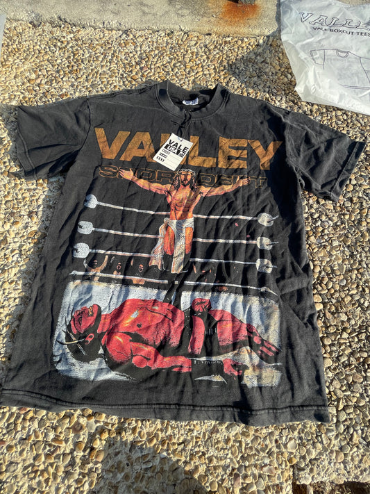 Dead stock valley sports Jesus vs satan boxing shirt